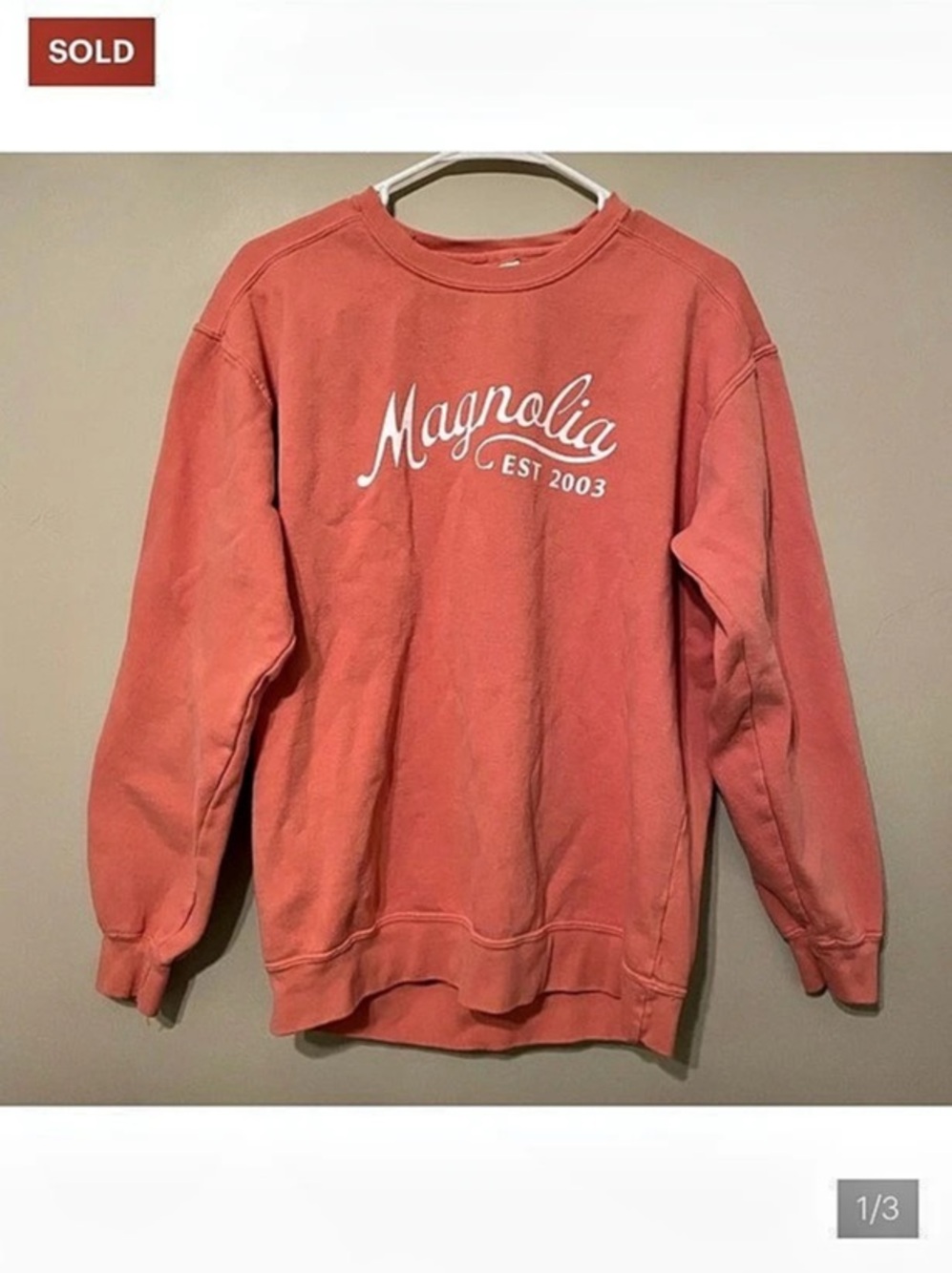 Comfort Colors Magnolia Market Est 2003 Crewneck Sweatshirt coral Medium
